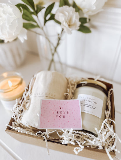 Valentine's Gift Pack- 2 Large Candles with Card